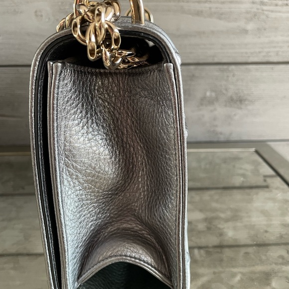 Lady diorama metallic silver calfskin medium with champagne gold hardware! - Picture 8 of 8